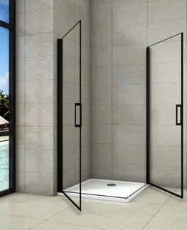 Sprchovacie kúty H K - Sprchovací kút BLACK SAFIR A2 100cm s dvoma jednokrídlovými dverami SE-BLACKSAFIRA2100