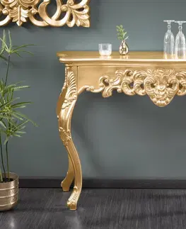 Konzolové stolíky Konzolový stôl HYLLOS Dekorhome Zlatá