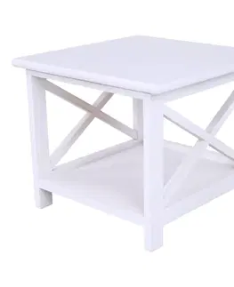 Nočné stolíky Nočný stolík, drevo/prútie/látka, biela, RAFAELLO