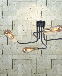 Moderné lampy do obývačky Luster Kuga Čierna/Zlatý K-4942 LW4