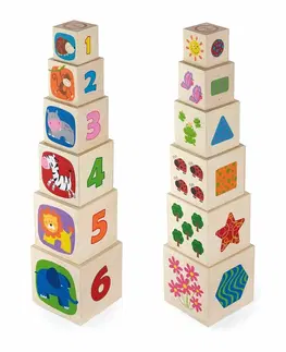 Drevené hračky LAMPS - Drevená skladacia veža