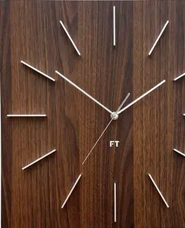 Hodiny Dizajnové nástenné hodiny Future Time FT1010WE Square dark natural brown 40cm