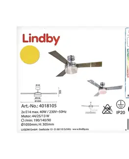Svietidlá Lindby Lindby - Stropný látor ALVIN 2xE14/40W/230V 