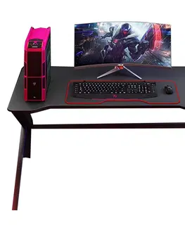 Písacie stoly GAME 1 herný stolík, čierna/červená