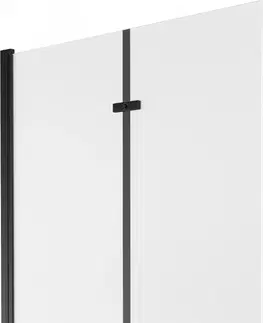 Sprchové dvere MEXEN - Castor vaňová zástena 2-krídlo 120 x 150 cm, dekor, čierna 892-120-002-70-30