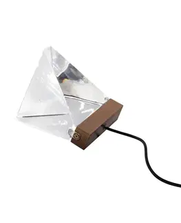 Stolové lampy Fabbian Fabbian Tripla – krištáľová stolná lampa LED bronz