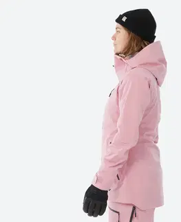 bundy a vesty Dámska lyžiarska spodná bunda FR 500 bledoružová