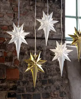 Vianočné svetelné hviezdy STAR TRADING Dekoračná hviezda Betlehem z kovu biela