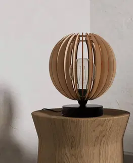 Stolové lampy Envostar Envostar Clay stolová lampa, preglejka breza, 22cm