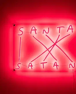 Vnútorné dekoratívne svietidlá SELETTI Dekoračné nástenné LED svetlo Santa-Satan, červená