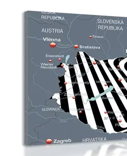 Obrazy mapy Obraz moderné prevedenie mapy Maďarska