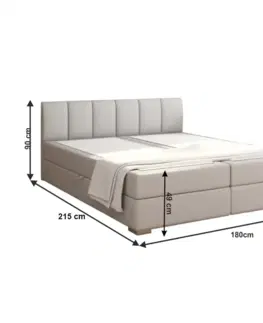 Postele Boxspringová posteľ 180x200, svetlosivá, RIANA KOMFORT