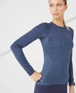 mikiny Dámske bežecké tričko Kiprun Skincare s dlhým rukávom priedušné modré