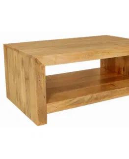 Konferenčné stolíky Konferenčný stolík Hina s plnými bokmi 90x40x60 z mangového dreva