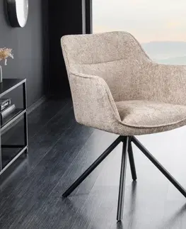 Stoličky - moderné LuxD 28991 Dizajnová otočná stolička Rahiq šampanská