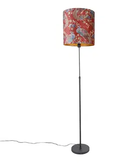 Stojace lampy Stojacia lampa čierny odtieň páv prevedenie červená 40 cm - Parte