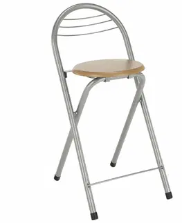 Barové stoličky KONDELA Boxer barová stolička buk / aluminium