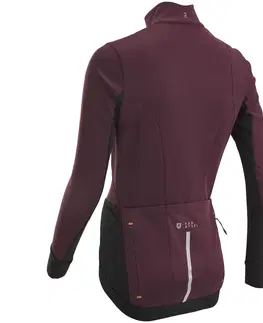 bundy a vesty Dámska zimná cyklistická bunda RCR s dlhým rukávom bordová