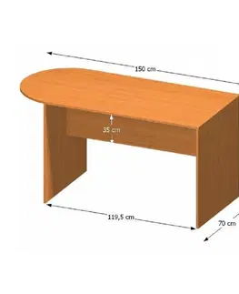 Písacie stoly Zasadací stôl s oblúkom 150, čerešňa, TEMPO ASISTENT NEW 022