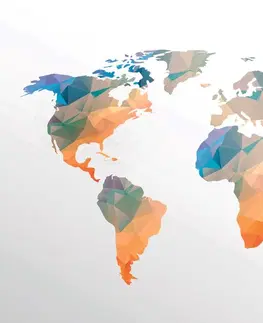 Samolepiace tapety Samolepiaca tapeta polygonálna mapa sveta