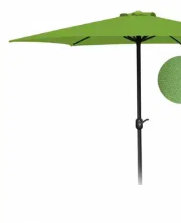 Záhradné slnečníky a doplnky Kinekus Slnečník s kľukou, stredový, MANGO, 270cm, svetlozelený