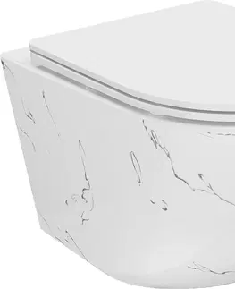 Záchody MEXEN - Lena Závesná WC misa vrátane sedátka s slow-slim, Duroplastu, biely kameň 30224093