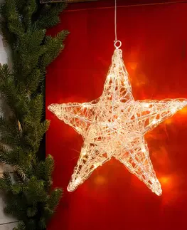 Vianočné svetelné hviezdy Konstsmide Christmas Päťcípa akrylová hviezda Ingar s LED