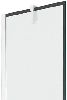 Sprchové dvere MEXEN/S - Next vaňová zástena FIX 50 x 150 cm, čierna dekor, biela 895-050-000-00-70-20