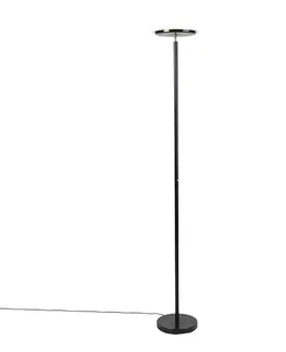Stojace lampy Moderné stojace svietidlo čierne vrátane LED s dotykovým stmievačom - Hanz