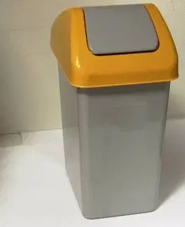 Odpadkové koše Kinekus Kôš na odpad preklápací 10 l, plastový, SWING, oranžovo - sivý