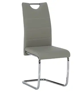 Stoličky Jedálenská stolička, svetlosivá/svetlé šitie, ABIRA NEW