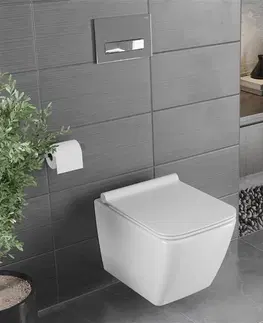 Záchody MEXEN - Vega Závesná WC misa vrátane sedátka s slow-slim, duroplast, biela 30654000