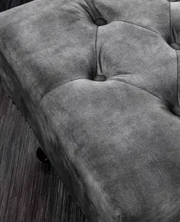 Dizajnové taburety LuxD Dizajnová taburetka Chesterfield sivý zamat