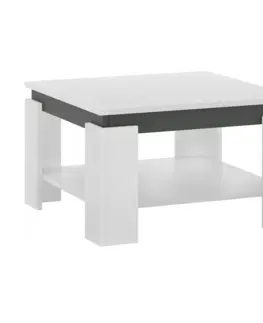 Konferenčné stolíky Konferenčný stolík, biela/grafit, LEJSY