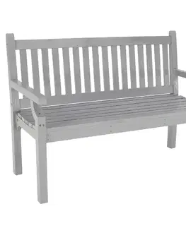 Záhradné lavice Drevená záhradná lavička, sivá, 124 cm, KOLNA