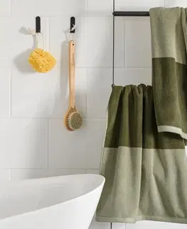 Bath Towels & Washcloths Kvalitné žakárové uteráky, 2 ks, kombinácia pieskovozelenej a machovozelenej