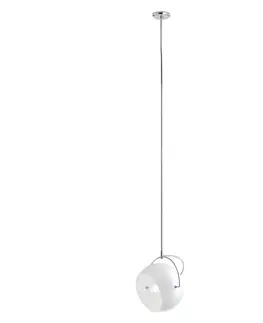 Závesné svietidlá Fabbian Fabbian Beluga White sklenená závesná lampa Ø20 cm