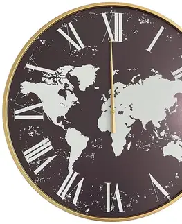 Nástenné hodiny Hodiny s mapou sveta 70x70x4cm