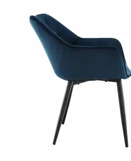 Jedálenské stoličky a kreslá Jedálenské kreslo FEDRIS Tempo Kondela Modrá
