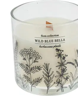 Dekoratívne sviečky Vonná sviečka Flora Collection, Wild Blue Bella, 10 x 10 cm