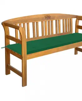 Záhradné lavice Záhradná lavica s poduškou 157 cm Dekorhome Krémová