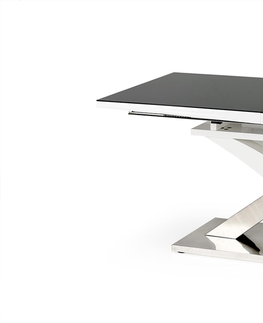 Jedálenské stoly HALMAR Sandor 2 rozkladací jedálenský stôl čierny lesk / biely lesk / nerezová