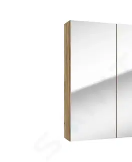 Kúpeľňový nábytok Kielle - Vega Zrkadlová skrinka, 60x73x15 cm, zlatý dub 50118601