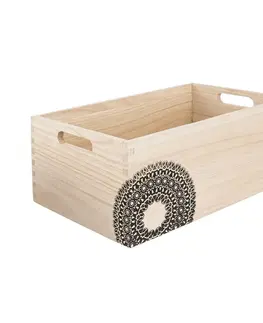 Úložné boxy Bednička drevo MANDALA 26,5x16,5x11 cm