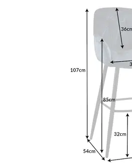 Barové stoličky LuxD Dizajnová barová stolička Garold petrolejový zamat