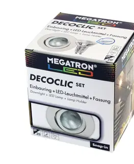 Vysokonapäťové zapustené svietidlá 230 V MEGATRON Zapustené LED svetlo Decoclic Set GU10 4,5 W biele