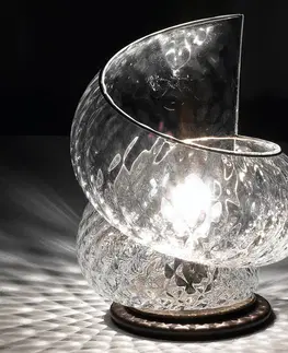 Lampy na nočný stolík Siru Stolná lampa Chiocciola s čírym sklom