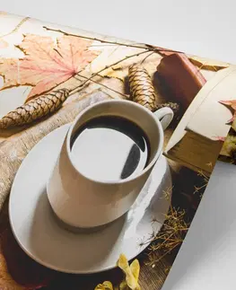 Tapety jedlá a nápoje Fototapeta šálka kávy v jesennom nádychu
