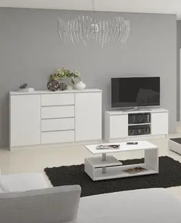 TV stolíky Moderný TV stolík ROMANA120, biely