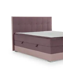 Postele NABBI Dalino 180 čalúnená manželská posteľ s úložným priestorom fialová / ružová